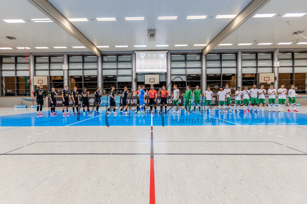 Futsal-Bundesliga, Saison 2025/2026, 9. Spieltag: SC Preußen Münster - YB Balkan Pfarrkirchen | Futsal-Bundesliga, Saison 2025/2026, 9. Spieltag, SC Preußen Münster empfängt YB Balkan Pfarrkirchen in der Universitäts-Sporthalle in Münster. Foto: sportfotografie.ms | Markus Paletta - Realisiert mit Pictrs.com