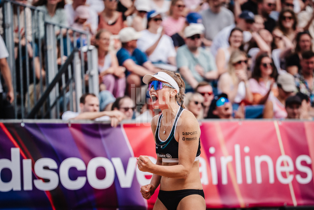 Beachvolleyball | Männer | Allianz German Beach Tour 2025 | Tourstop Hamburg | 31.05.2025 | Lea Kunst jubelt