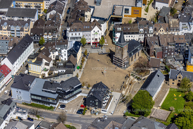 Velbert230407430 | Luftbild, Evang. Alte Kirche, Marktplatz Am Offers, Velbert, Ruhrgebiet, Nordrhein-Westfalen, Deutschland