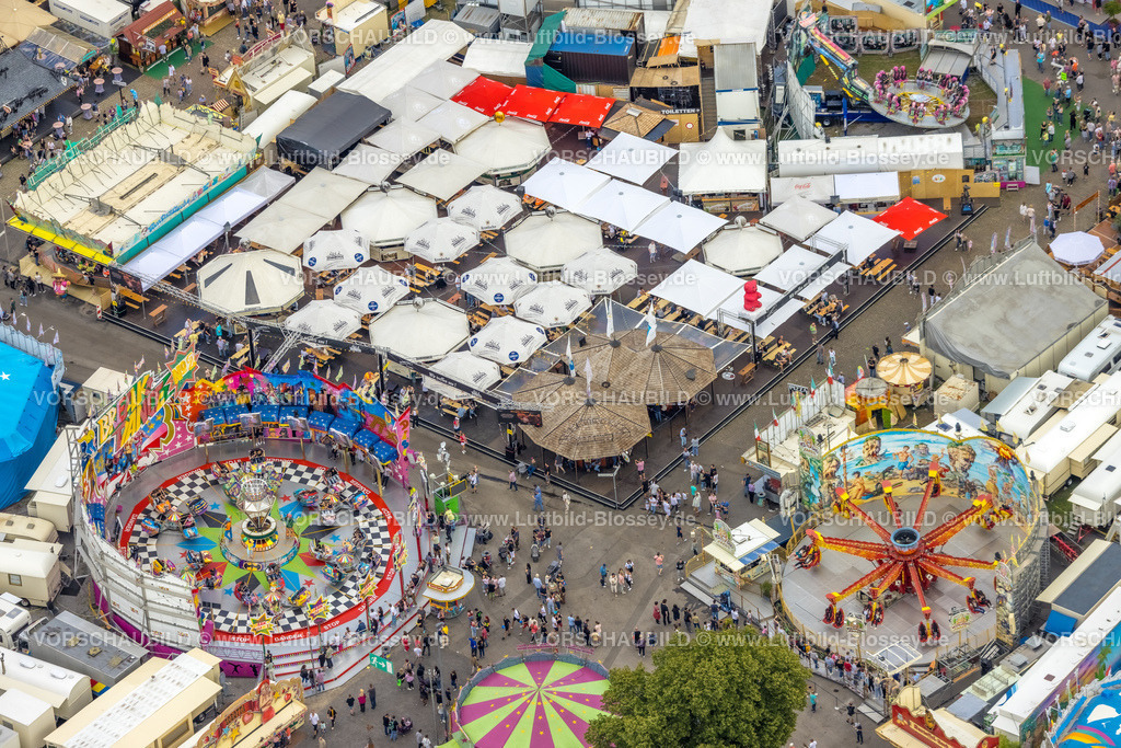 Herne220803849CrangerKirmes |  Luftbild, Cranger Kirmes in Herne-Crange, gut 50 Fahrgeschäfte laden auf das größte Volksfest in NRW ein, Unser Fritz, Herne, Ruhrgebiet, Nordrhein-Westfalen, Deutschland