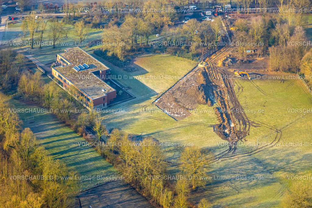 Hamm250200920Heessen | Luftbild, Baustelle Schlossstraße für neue Kita Kindergarten, Stadtbezirk Heessen, Hamm, Ruhrgebiet, Nordrhein-Westfalen, Deutschland