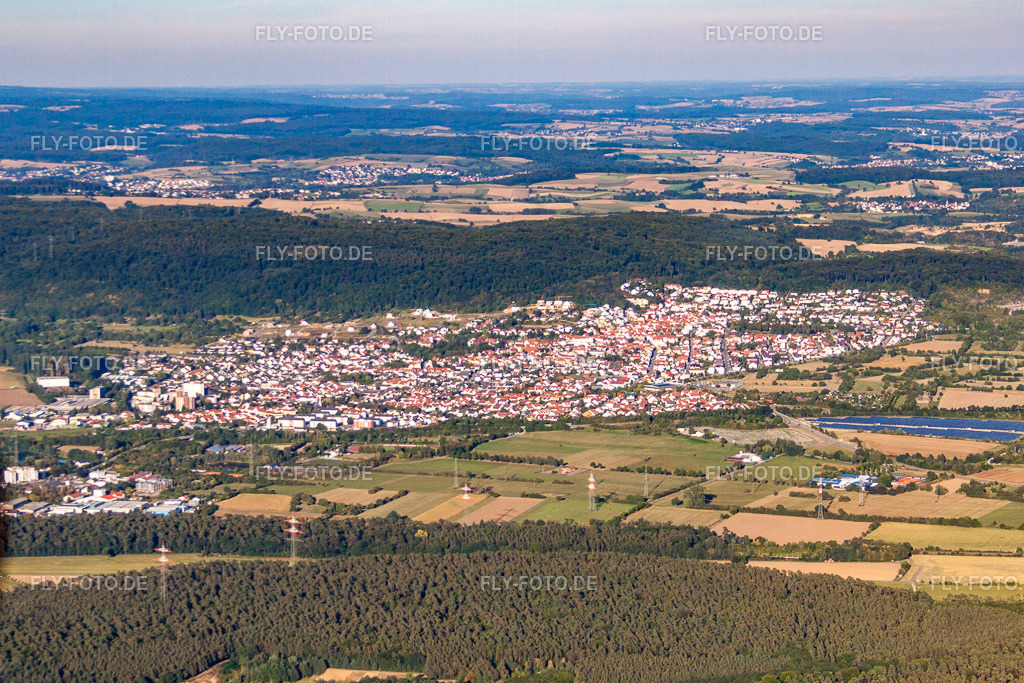Ortsansicht von Westen | Luftbild: Ortsansicht von Westen in Nußloch im Bundesland Baden-Württemberg in Deutschland. Foto: IMG_51858.jpg vom 18.08.2012 durch Werner Riehm/FLY-FOTO.de - Realisiert mit Pictrs.com