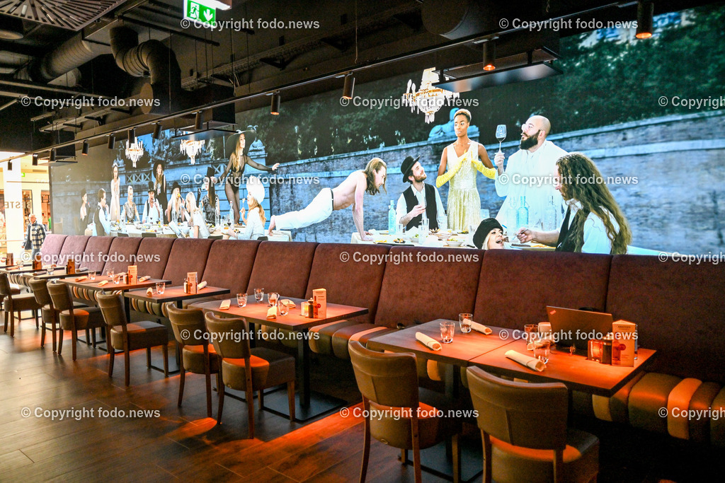 Plus City_ Steakhouse Abaccos_ 18.04.2024-5 | 18.04.2024, Pasching, AUT, Plus City, im Bild Steakhouse Abaccos, Lokal, Tische, Gaestebereich