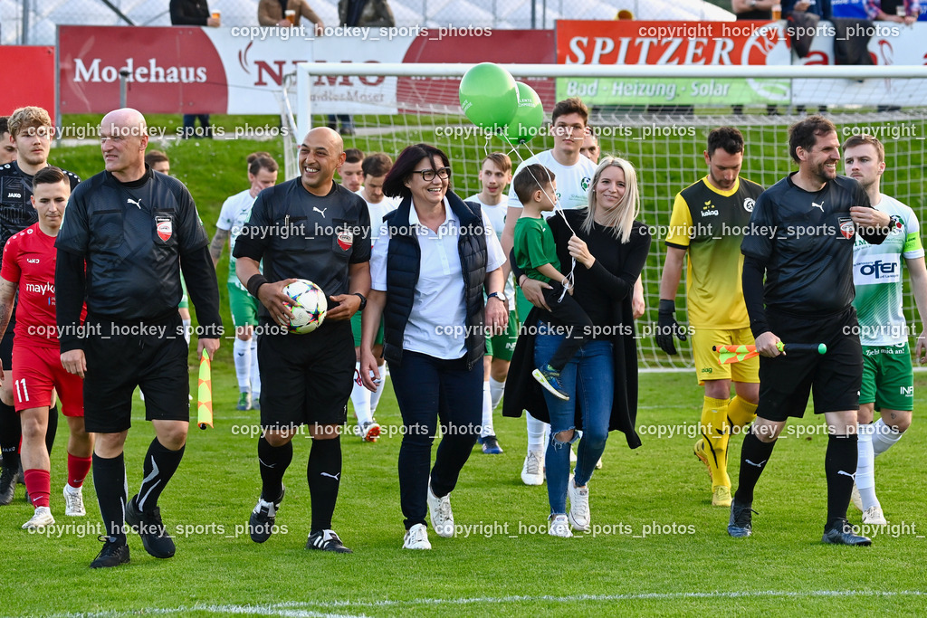 SV Feldkirchen vs. Atus Ferlach 5.5.2023 | Strauss Richard, Avdic Edin, Wilhelmer-Zitter Björn Michael, Referees, Obmann Obfrau SV Feldkirchen Ingrid Maier