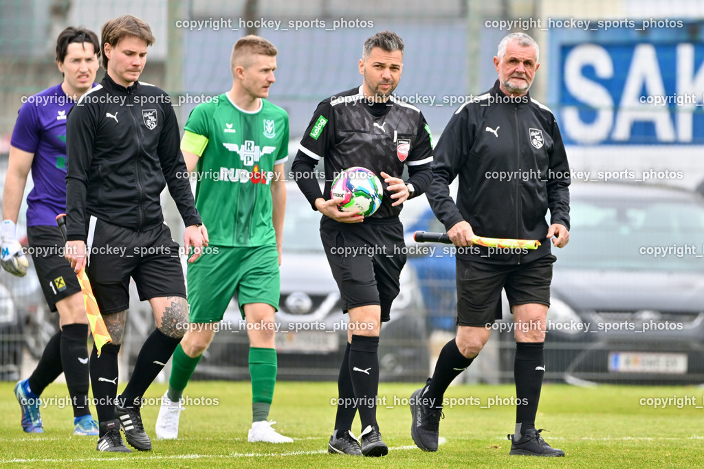 SAK vs. VST Völkermarkt | Marcel Andre Vaschauner Referee, Michael Terbul Referee, Johann Kraschl Referee, #17 Daniel Ulrich Primusch VST Völkermarkt, SAK vs. VST Völkermarkt, SAK vs. VST Völkermarkt am 21.03.2026 in Klagenfurt (Sportpark Welzenegg), Austria, (Photo by Bernd Stefan)