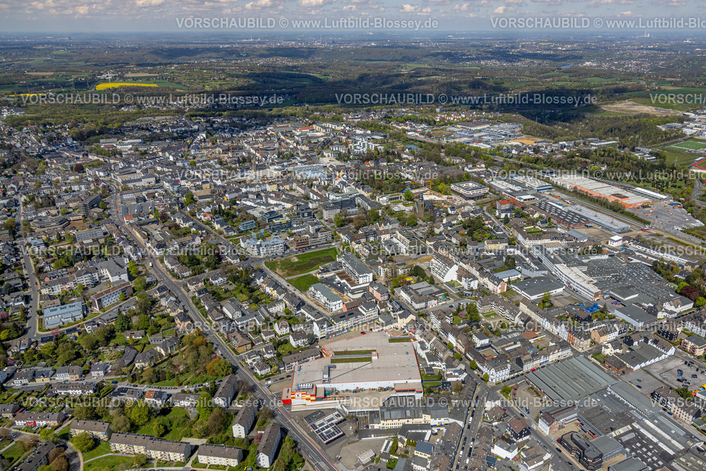 Velbert230407393 | Luftbild, City, Kaufland Einkaufszentrum, Neubaugebiet Grünstraße Ecke Offerstraße und Neustraße, Velbert, Ruhrgebiet, Nordrhein-Westfalen, Deutschland