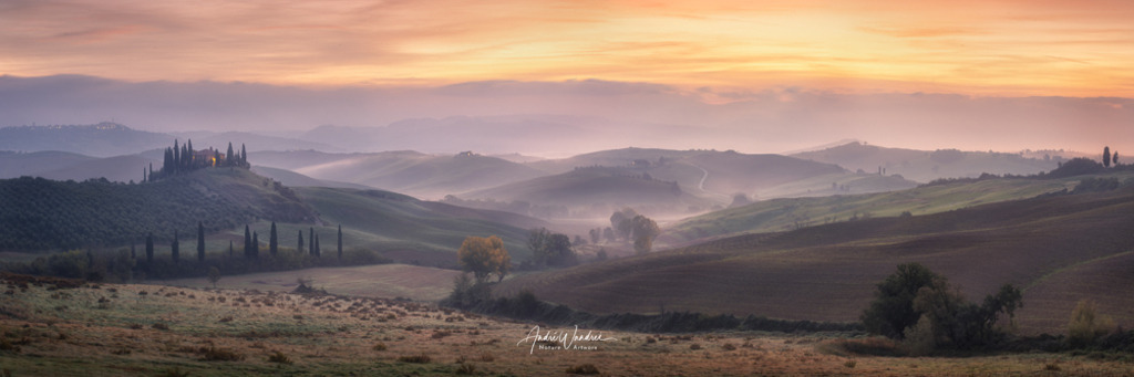 Herbstmorgen in der Toskana (3:1 Panorama) | Andre Wandrei - Nature Artworx - Realisiert mit Pictrs.com