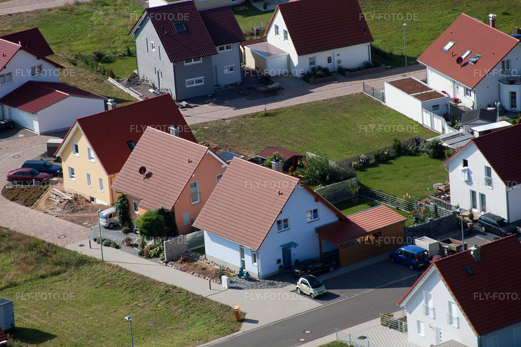 Luftbild: Neubaugebiet An d. Anhaide im Ortsteil Schaidt in Wörth im Bundesland Rheinland-Pfalz in Deutschland. Foto: IMG_20973.jpg vom 06.09.2009 durch Werner Riehm/FLY-FOTO.de