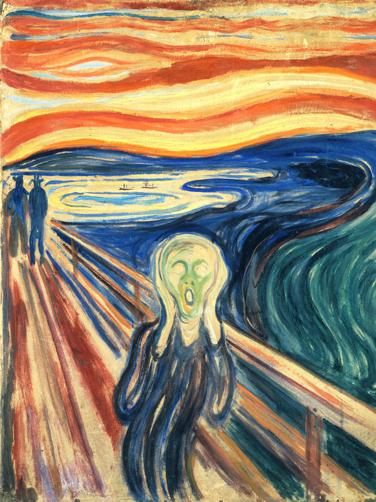 Edvard Munch - Der Schrei | Moderne Wandbilder auf Leinwand, Acylglas, Alu-Dibond oder als Poster. Tauchen Sie ein in die Welt KI-generierter Kunstwerke - entdecken Sie hochwertige Kunstdrucke unserer Gemälde, Illustrationen und fotorealistischen Motive.