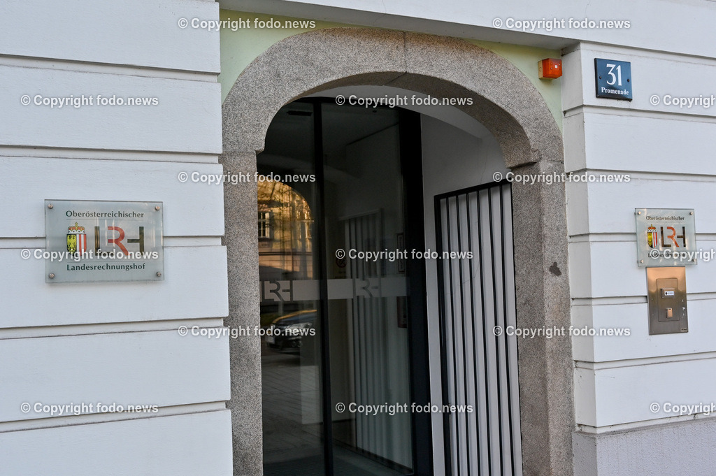 Landesrechnungshof OÖ_ 16.01.2023-3 | 16.01.2023, Linz, AUT, OOE Landesrechnungshof im Bild OOE Landesrechnungshof, Oberoesterreichischer Landesrechnungshof, Schild, Eingang, Gebauede, Haus