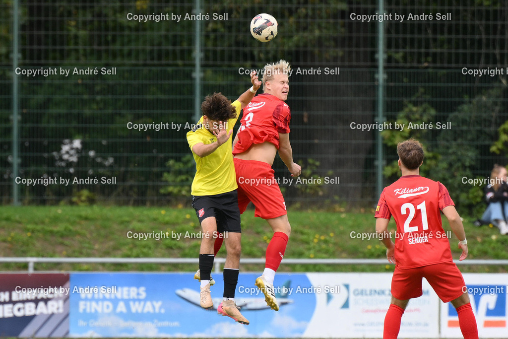 FC Kilia Kiel vs SV Eichede | Ove Witt (Kilia #3) vs Velson Fazlija (Eichede #29) / Fußball-Oberliga Männer 2026/2027 / FC Kilia Kiel vs SV Eichede / Kilia Sportplatz / Kiel / 12.09.26 - Realisiert mit Pictrs.com