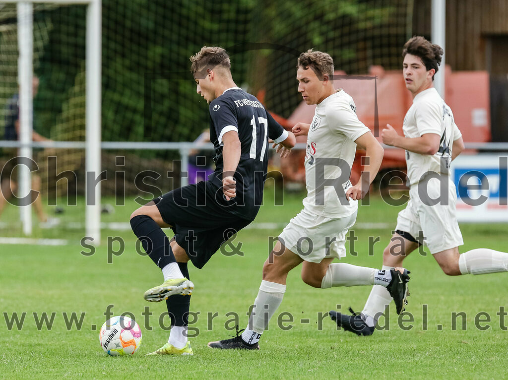 2023-07-02_027_SV_Walpertskirchen_gegen_FC_Herzogstadt | Walpertskirchen, Deutschland, 02.07.2023:
Fußball, Kreisliga 2023 / 2024, Testspiel, SV Walpertskirchen gegen FC Herzogstadt, Endergebnis: 

Belmin Dzigum (FC Herzogstadt, #17), Benedikt Kreischer (SV Walpertskirchen, #23)

Foto: Christian Riedel / fotografie-riedel.net