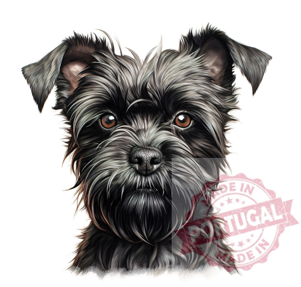 Adorable black schnauzer dog head portrait illustration | Professional artful dog portraits Black schnauzer dog head facing forward on a white background - Realisiert mit Pictrs.com