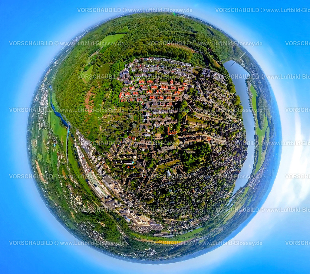 Wetter240590202Mitte | Luftbild, Ortsansicht und mittelalterlicher Ortskern Freiheit, Harkortsee mit Campingplatz Wassersportverein und Campingverein Hagen e.V., Erdkugel, Fisheye Aufnahme, Fischaugen Aufnahme, 360 Grad Aufnahme, tiny world, little planet, fisheye Bild, , Wetter, Ruhrgebiet, Nordrhein-Westfalen, Deutschland