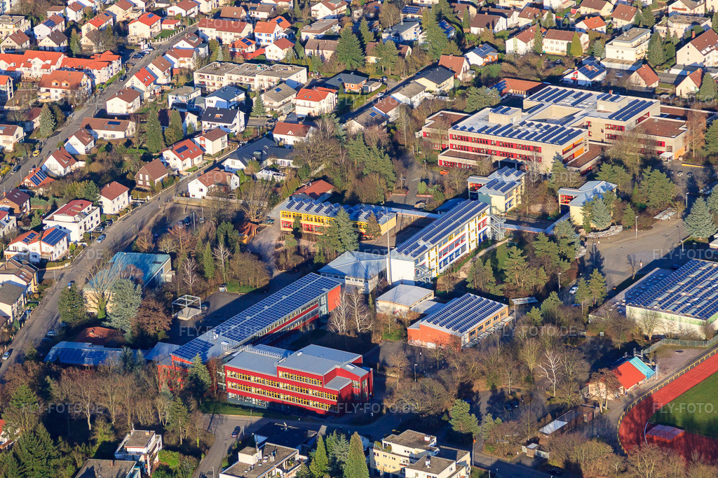 Luftbild: Gymnasium im Alfred-Grosser-Schulzentrum in Bad Bergzabern im Bundesland Rheinland-Pfalz in Deutschland. Foto: IMG_62367.jpg vom 24.02.2014 durch Werner Riehm/FLY-FOTO.deWWW.SCHULEBZA.DE