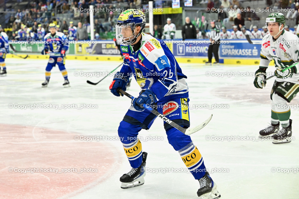 EC IDM WÄRMEPUMPEN VSV vs. FTC-TELEKOM JÉGKORONG | #26 Guus van Nes EC VSV, EC IDM WÄRMEPUMPEN VSV vs. FTC-TELEKOM JÉGKORONG, EC IDM WÄRMEPUMPEN VSV vs. FTC-TELEKOM JÉGKORONG am 19.10.2025 in Villach (Stadthalle Villach), Austria, (Photo by Bernd Stefan)