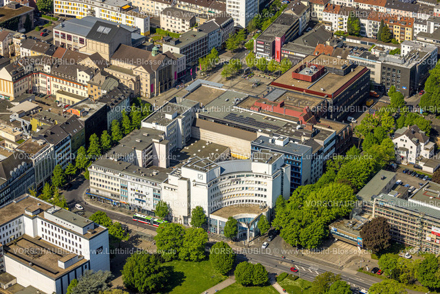 Hagen240504191 | Luftbild, City Innenstadt, Deutsche Bank, Hans im Glück - Theater Karree, SAXX Hotel Am Theater Karree und Theaterplatz, Mittelstadt, Hagen, Ruhrgebiet, Nordrhein-Westfalen, Deutschland