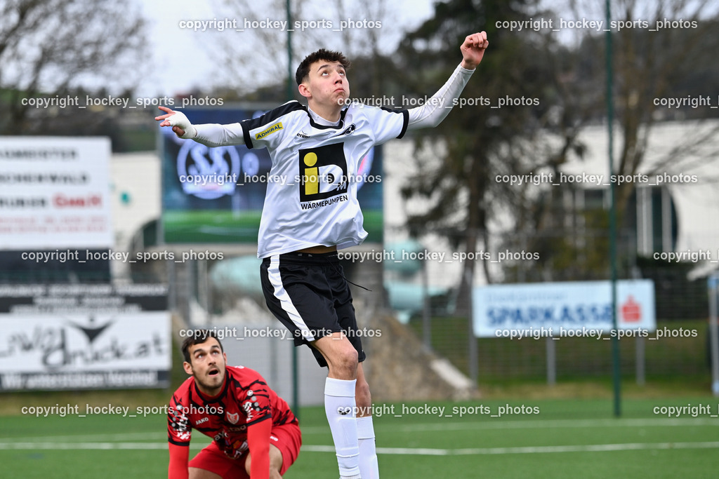 SV Spittal 1921 vs. ATUS Ferlach 24.3.2024 | #23 Tobias Tolschein SV Spittal, #26 Martin Sustersic ATUS Ferlach,  SV Spittal 1921 vs. ATUS Ferlach 24.3.2024, SV Spittal 1921 vs. ATUS Ferlach am 24.03.2024 in Spittal an der Drau (Goldeck Stadion), Austria, (Photo by Bernd Stefan)