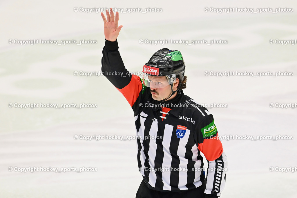 EC IDM WÄRMEPUMPEN VSV vs. HYDRO FEHERVAR AV 19 | SEEWALD ELIAS Referee, EC IDM WÄRMEPUMPEN VSV vs. HYDRO FEHERVAR AV 19, EC IDM WÄRMEPUMPEN VSV vs. HYDRO FEHERVAR AV 19 am 20.11.2024 in Villach (Stadthalle Villach), Austria, (Photo by Bernd Stefan)