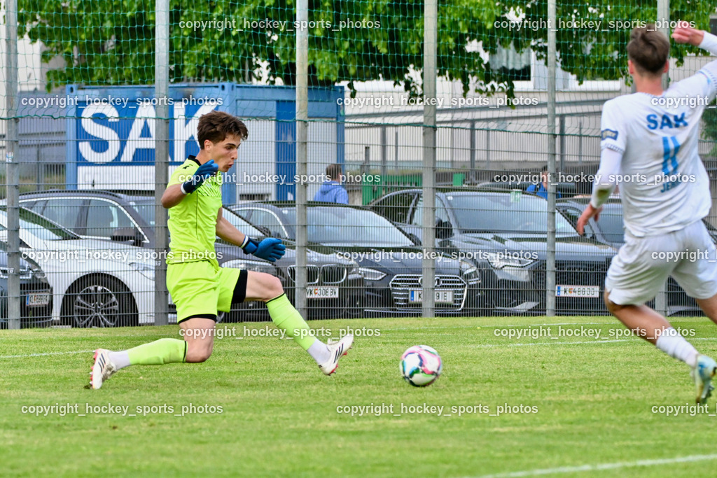 SAK vs. Austria Klagenfurt Amateure | #30 Kevin Zesch Austria Klagenfurt Amateure, #11 Luka Jerin SAK, SAK vs. Austria Klagenfurt Amateure, SAK vs. Austria Klagenfurt Amateure am 08.05.2026 in Klagenfurt (Sportpark Welzenegg), Austria, (Photo by Bernd Stefan)