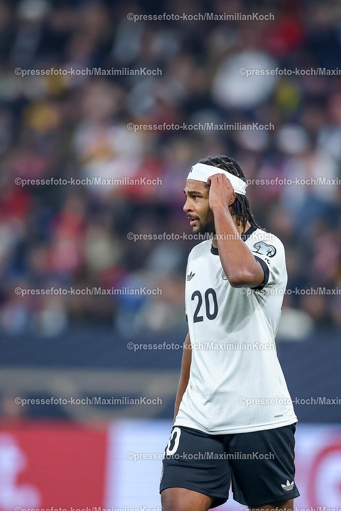 DFB10102502171 | 10.10.2025, Fußball, Länderspiel, Deutschland - Luxemburg, UEFA WM-Qualifikation, 2025/2026, Gruppe A, PreZero Arena in Sinsheim: Serge Gnabry (GER #20) DFB regulations prohibit any use of photographs as image sequences and or quasi-video.