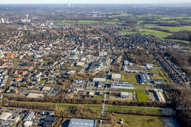 Luenen230204450 | Luftbild, Gewerbegebiet Minister Achenbach mit Kühlturmfundament, Brambauer, Lünen, Ruhrgebiet, Nordrhein-Westfalen, Deutschland