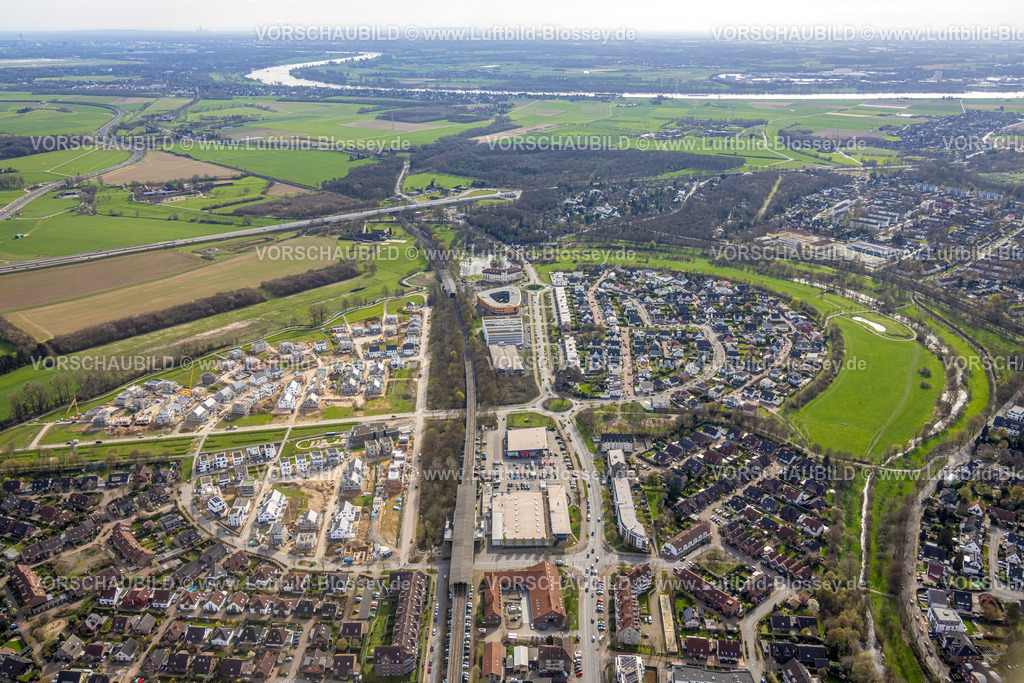 Duisburg230302463 | Luftbild, Angerbogen, Wohngebiet Alter Angerbach, Baugebiet, Huckingen, Duisburg, Ruhrgebiet, Nordrhein-Westfalen, Deutschland