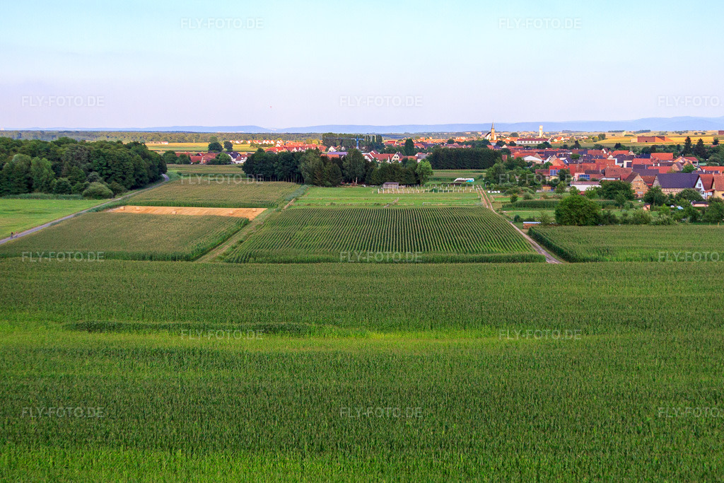 Luftbild: Rue Principale aus Norden in Schleithal im Bundesland Bas-Rhin in Frankreich. – Foto: IMG_59009.jpg vom 04.08.2013 durch Werner Riehm/FLY-FOTO.de – Auflösung des Originals: 4477 x 2984 px