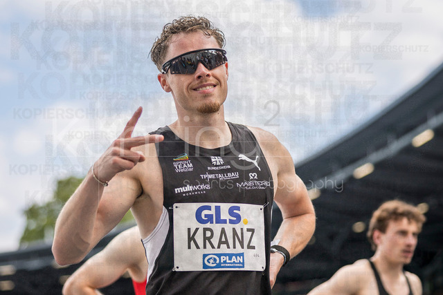 Deutsche Leichtathletik-Meisterschaften; Bochum-Wattenscheid, 25.07.2026 | Kevin Kranz (Sprintteam Wetzlar), 100m; Deutsche Leichtathletik-Meisterschaften am 25.07.2026 im Lorheide-Stadion, Bochum-Wattenscheid (Nordrhein-Westfalen).