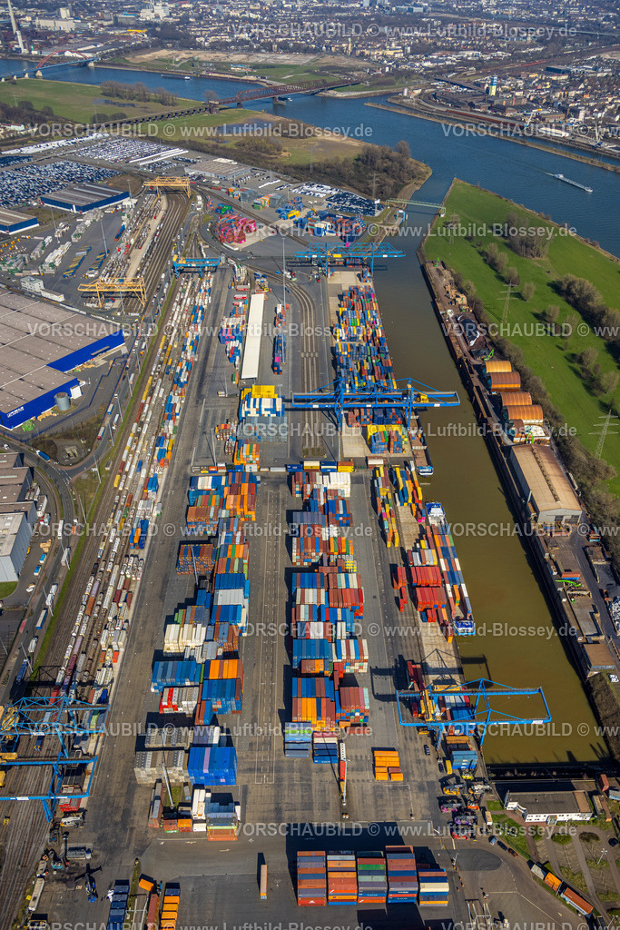Duisburg240303425 | Luftbild, logport I, Containerhafen, Duisburg Hafen D3T Duisburg Trimodal Terminal, AutomobilLogistik, Friemersheim, Duisburg, Ruhrgebiet, Nordrhein-Westfalen, Deutschland, Duisburg-S