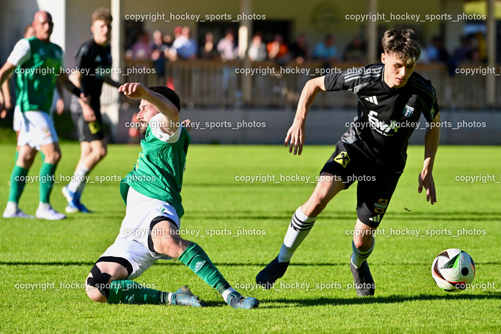WSG Radenthein vs. URC Thal Assling | #2 Alexander Rauter WSG Radenthein, #44 Matteo Kraler URC Thal Assling, WSG Radenthein vs. URC Thal Assling, WSG Radenthein vs. URC Thal Assling am 30.05.2025 in Radenthein (Sportplatz Radenthein), Austria, (Photo by Bernd Stefan)