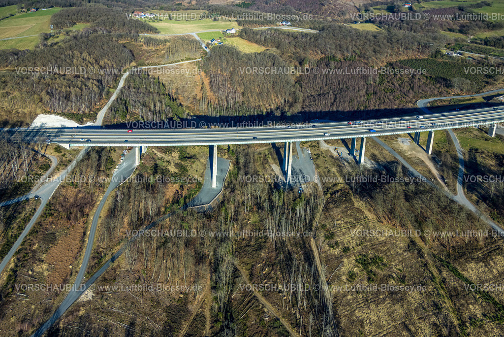 Hagen250302920 | Luftbild, Autobahnbrücke Talbrücke Brunsbecke der Autobahn A45, Waldgebiet, Eilpe, Hagen, Ruhrgebiet, Nordrhein-Westfalen, Deutschland