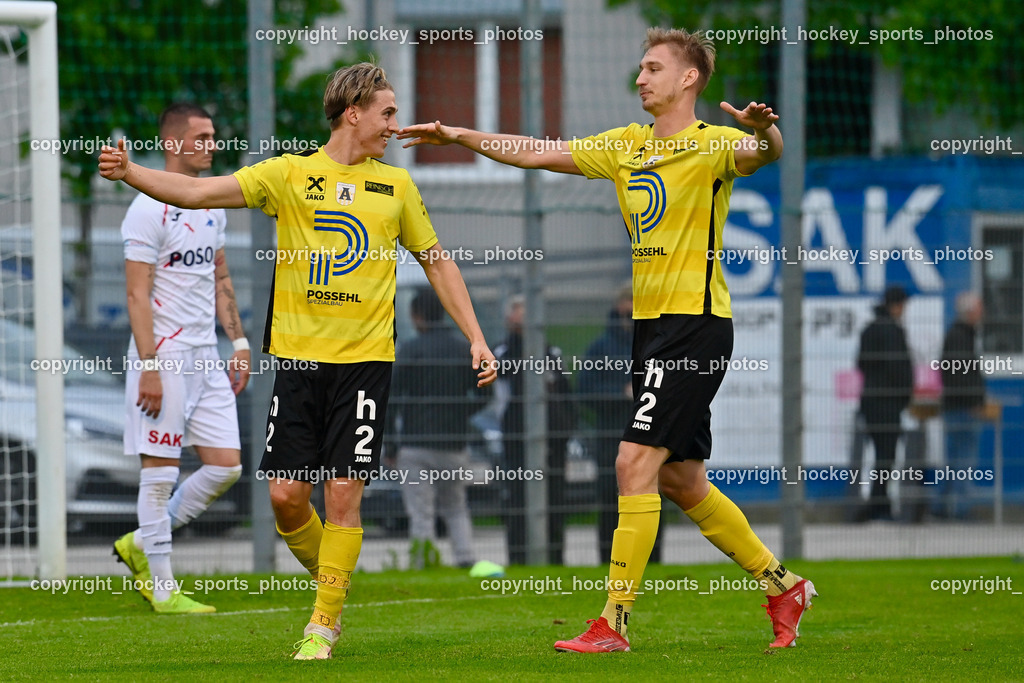 SAK vs. SV Allerheiligen 19.5.2023 | Jubel SV Allerheiligen Mannschaft, #14 Fabio Pistrich, #5 Luca Christian Puster