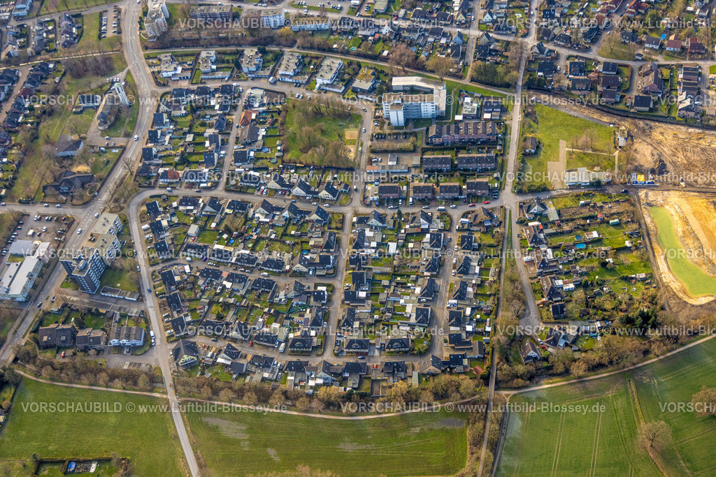 Hamm230213052 | Luftbild, Bauarbeiten Lippeverband, Renaturierung Erlenbach zwischen Mennenkamp und Geithe, Wohngebiet Lohkamp und Kirchweg, Uentrop, Hamm, Ruhrgebiet, Nordrhein-Westfalen, Deutschland