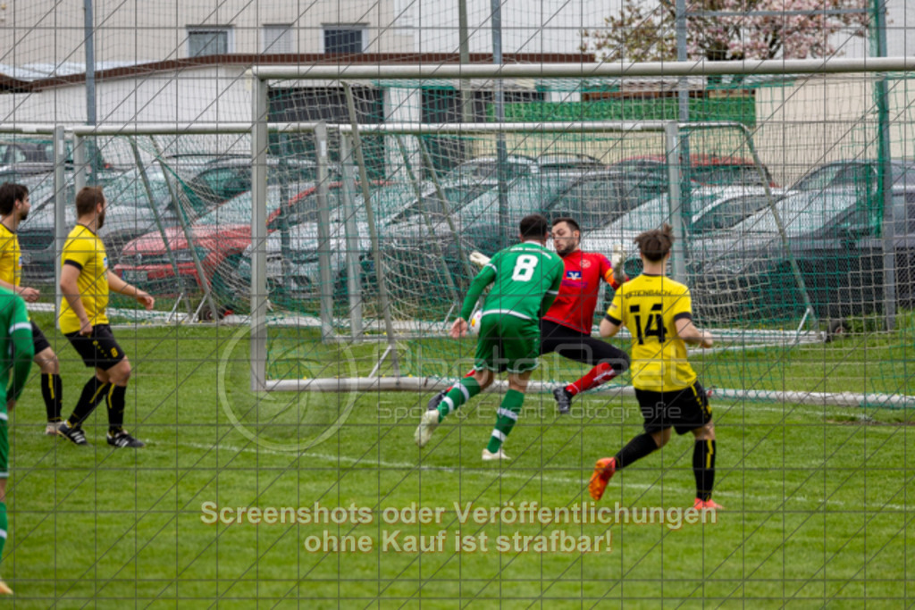 20250413_151717_0026 | #,KSG Eislingen (grün) vs. TSV Ottenbach (gelb), Fussball, Kreisliga A3 - Bezirk Neckar/Fils, 22. Spieltag, Saison 2024/2025, Rasensportplatz, Albstraße 69, 73054 Eislingen, 13.04.2025 - 15:00 Uhr,Foto: PhotoPeet-Sportfotografie/Peter Harich
