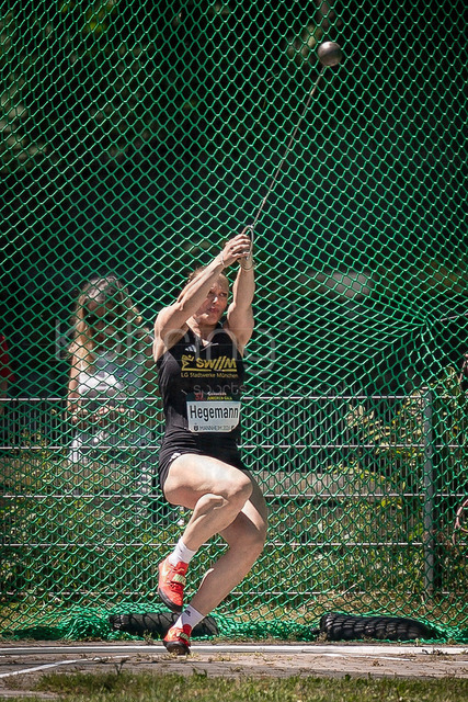 Juniorengala 2026; Mannheim, 13.06.2026 | MANNHEIM, GERMANY - JUNE 13, 2026 :  Clara Hegemann (GER/LG Stadtwerke Muenchen) competing in the women’s U20 hammer throw during the Juniorengala 2026 at Michael-Hoffmann-Stadion on June 13, 2026 in Mannheim, Germany.