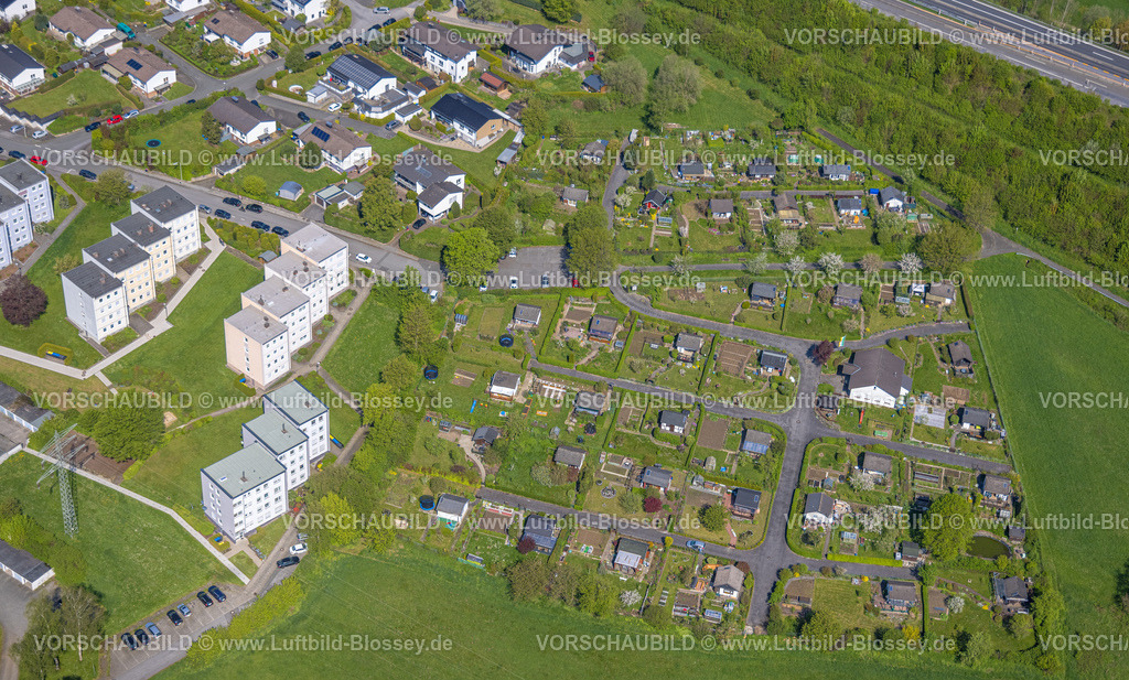 Meschede230500723 | Luftbild, Kleingartenverein Lanfertsweg, Meschede-Stadt, Meschede, Sauerland, Nordrhein-Westfalen, Deutschland