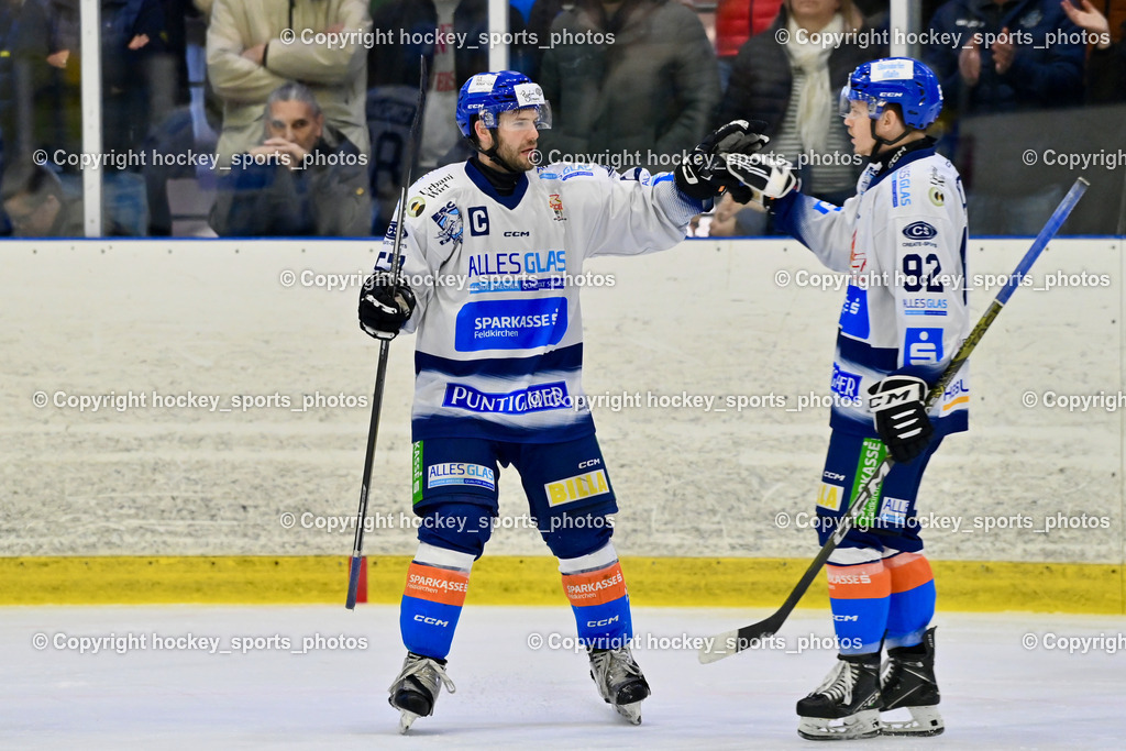 1. EHC Althofen vs. ESC Sparkasse Steindorf  | Jubel ESC Steindorf, #57 Wilfan Franz ESC Steindorf, #92 Ratz Patrick ESC Steindorf, 1. EHC Althofen vs. ESC Sparkasse Steindorf , 1. EHC Althofen vs. ESC Sparkasse Steindorf  am 08.03.2026 in Althofen (Stadthalle Althofen), Austria, (Photo by Bernd Stefan)