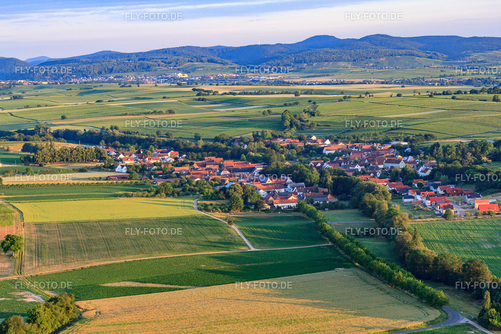 Dorfansicht am Morgen aus Südosten | Luftbild: Dorfansicht am Morgen aus Südosten in Dierbach im Bundesland Rheinland-Pfalz in Deutschland. Foto: IMG_67807.jpg vom 14.06.2014 durch Werner Riehm/FLY-FOTO.de - Realisiert mit Pictrs.com