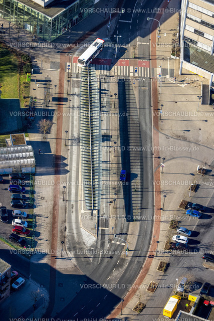 Werne230203287 | Luftbild, Busbahnhof, Bushaltestelle Stadthaus, Werne, Ruhrgebiet, Nordrhein-Westfalen, Deutschland