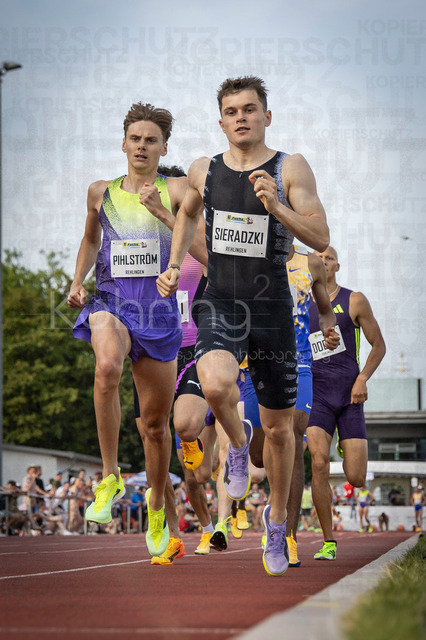 61. Internationales Pfingstsportfest; Rehlingen-Siersburg, 24.05.2026 | REHLINGEN , GERMANY - MAY 24: 800m with Samuel Pihlström (SWE/Schweden) and Patryk Sieradzki (POL/Polen) during the 61. Internationales Pfingstsportfest on 24.05.2026 at the  Bungertstadion in Rehlingen-Siersburg (Saarland / Deutschland).