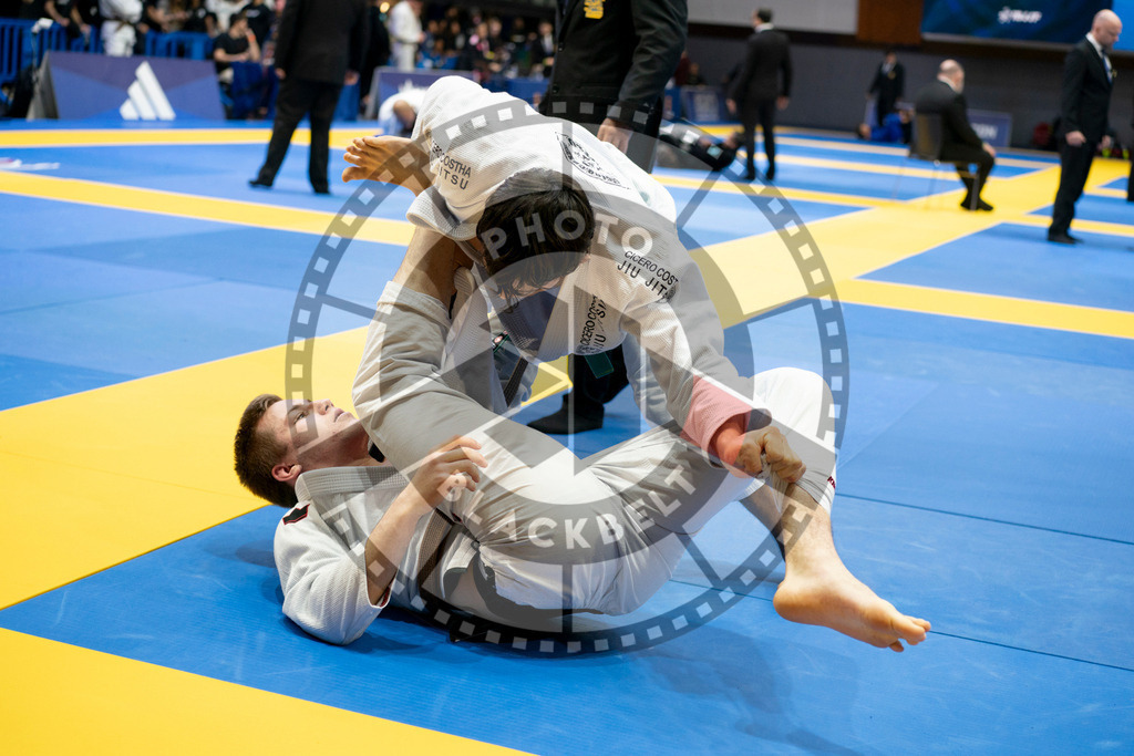 20240124PBB02375 | Fighters compete during the second day of the IBJJF European Championship in Paris, France, on January 24, 2024.