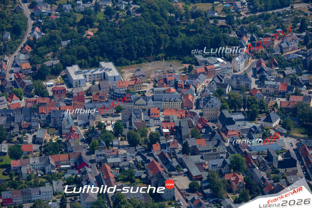 Das Luftbild der Stadt Hainichen wurde 2018 vom Flugzeug heraus erstellt (keine Drohne) Aufnahmehöhe ca.400 Meter- hohe Auflösung für beste Druck-Qualität