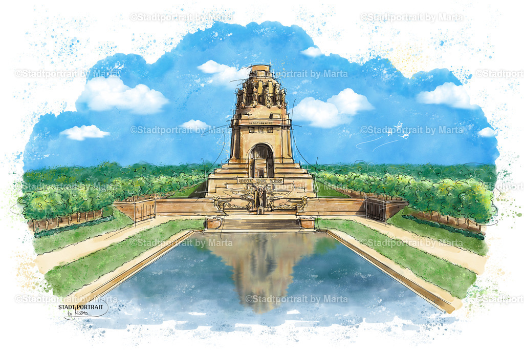 leipzig-voelkerschlachtdenkmal-kunstdruck-poster-wandbild | Stadtportrait by Marta