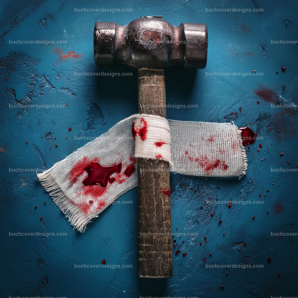 hammer mit blutige verband | Entdecken Sie kreative Buch Cover Designs für Self-Publishing-Autoren und Verlage! Unsere maßgeschneiderten Designs ziehen Leser an und bringen Ihre Geschichten visuell zum Leben. Lassen Sie uns Ihr perfektes Cover gestalten!