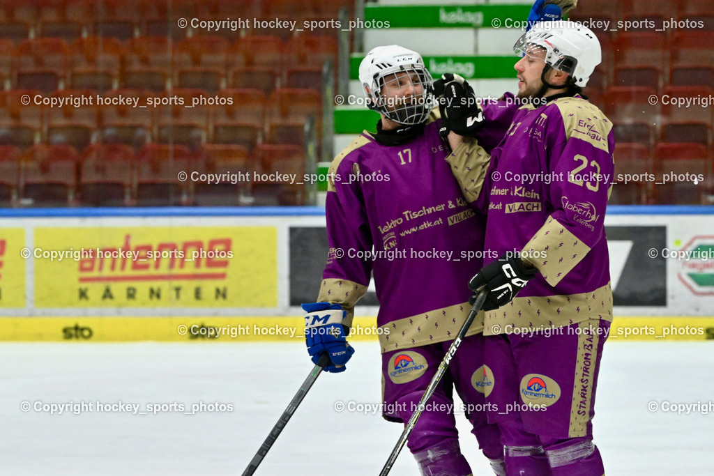EC Kellerberg vs. EC Arnoldstein | Jubel EC Kellerberg Mannschaft, #23 Assinger Andreas EC Kellerberg, #17 Erlacher Christoph EC Kellerberg, EC Kellerberg vs. EC Arnoldstein, EC Kellerberg vs. EC Arnoldstein am 31.01.2025 in Villach (Stadthalle Villach), Austria, (Photo by Bernd Stefan)