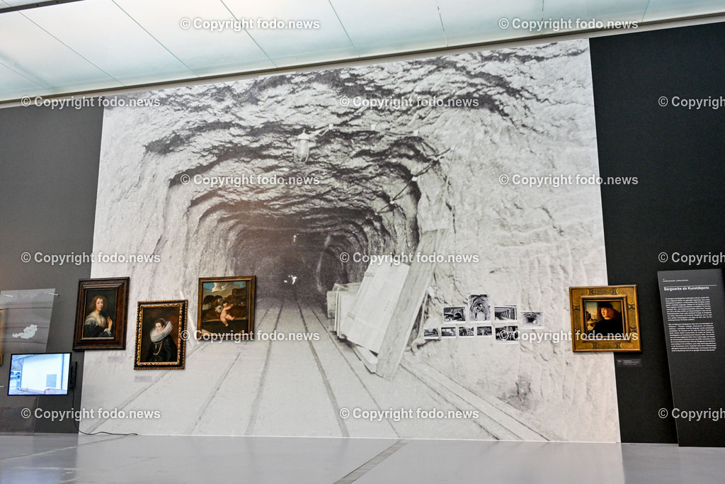 Lentos Kunstmuseum_ Die Reise der Bilder_ Hitlers Kulturpolitik_ 19.03.2024-5 | 19.03.2024, Linz, AUT, Lentos Kunstmuseum, Die Reise der Bilder, Hitlers Kulturpolitik, Kunsthandel und Einlagerungen in der NS-Zeit im Salzkammergut, im Bild Ausstellung, Sammlung, Leihgaben, Bilder, Kunstwerke

Bergwerke als Kunstdepot