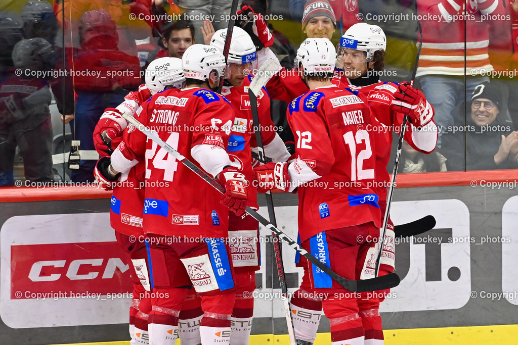 EC KAC vs. EC IDM Wärmepumpen VSV 4.2.2024 | #24 Strong Steven, #12 Maier David, Jubel EC KAC Mannschaft, 