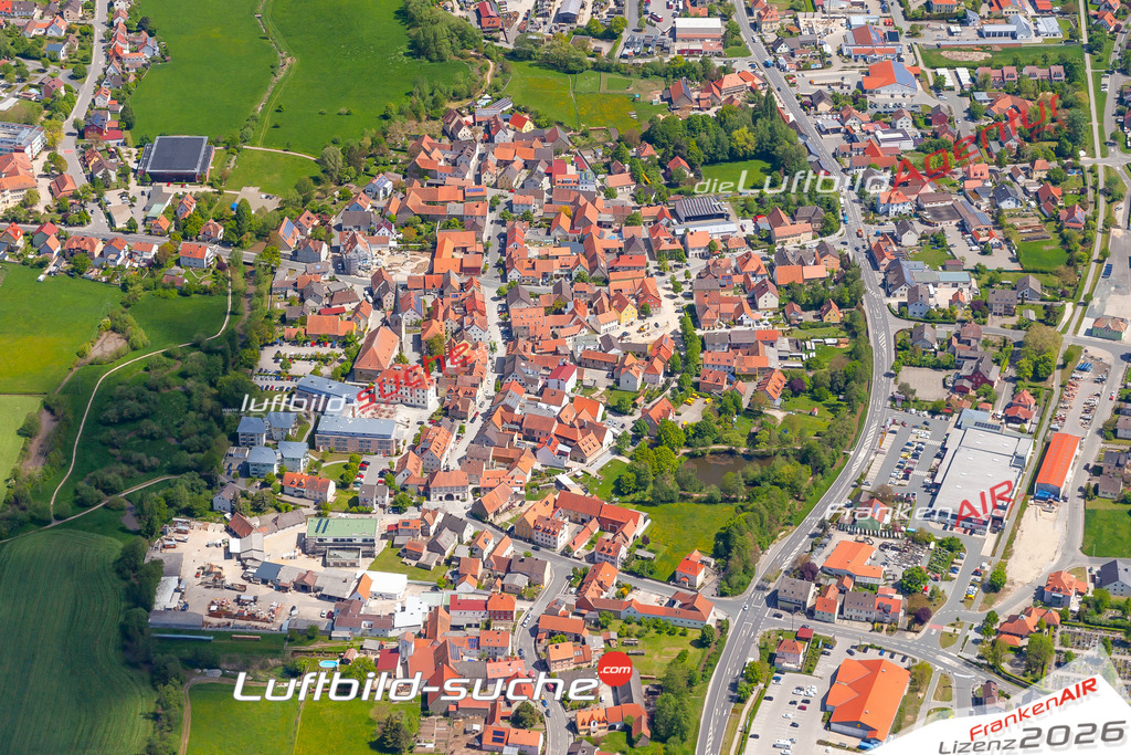 Das Luftbild der Stadt Burgebrach wurde 2019 vom Flugzeug heraus erstellt (keine Drohne) Aufnahmehöhe ca.400 Meter- hohe Auflösung- beste Druck-Qualität garantiert!