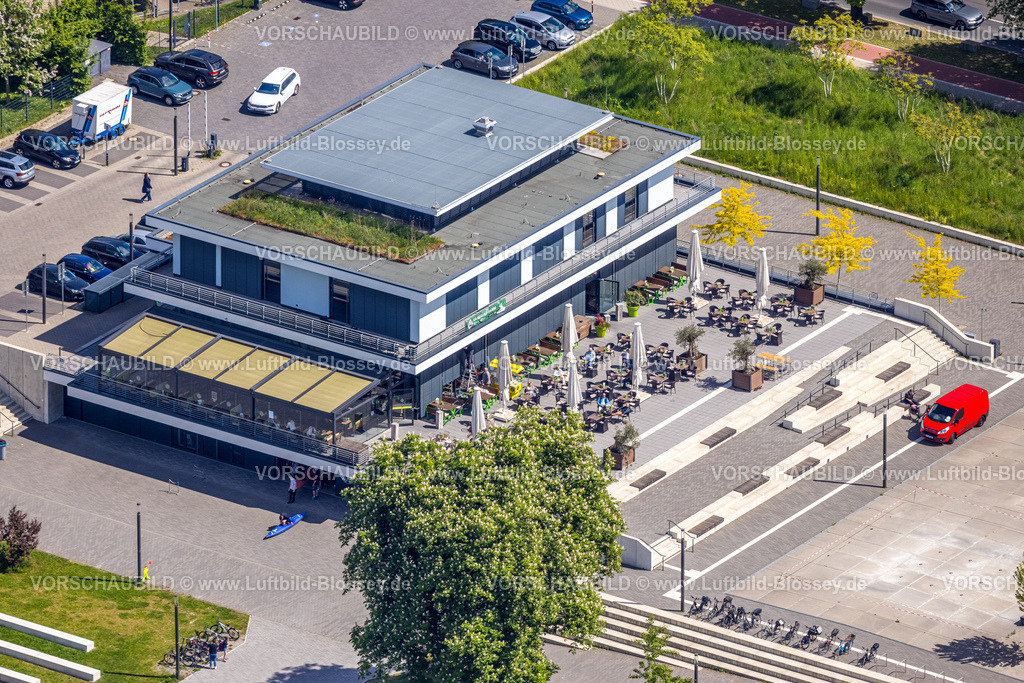 Hamm250500505R-Cafe | Luftbild, R-Cafe an der Adenauerallee, Datteln-Hamm-Kanal, Dachbegrünung, Hamm , Ruhrgebiet, Nordrhein-Westfalen, Deutschland